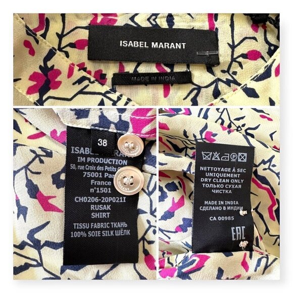 Isabel Marant Rusak Silk Printed Shirt,  Size  FR 38/US 6, New with tag, - Picture 5 of 14